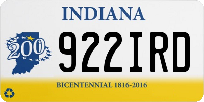 IN license plate 922IRD