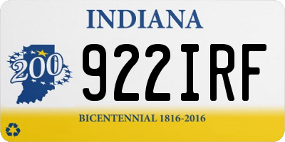 IN license plate 922IRF