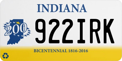 IN license plate 922IRK