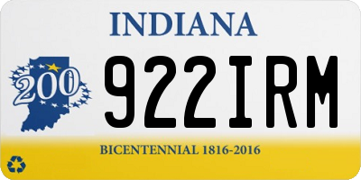 IN license plate 922IRM