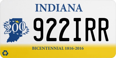 IN license plate 922IRR