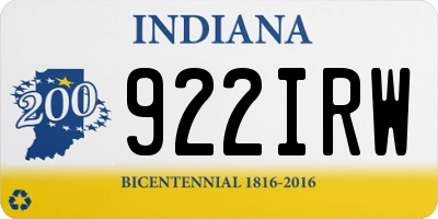 IN license plate 922IRW