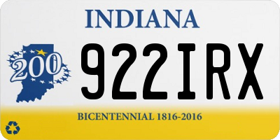 IN license plate 922IRX