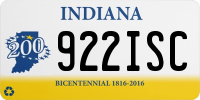 IN license plate 922ISC