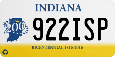 IN license plate 922ISP