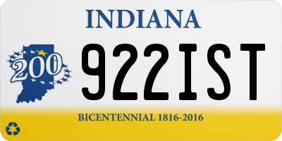IN license plate 922IST