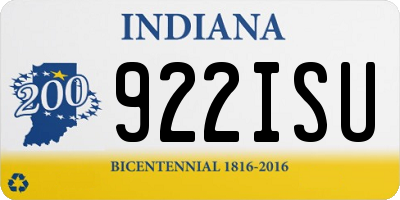 IN license plate 922ISU