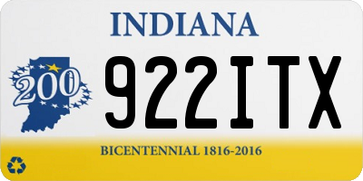 IN license plate 922ITX