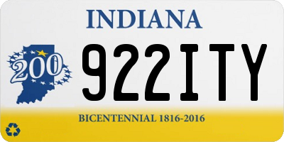 IN license plate 922ITY