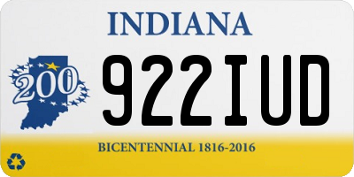 IN license plate 922IUD