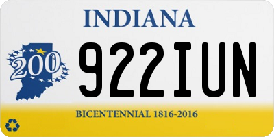 IN license plate 922IUN