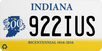 IN license plate 922IUS