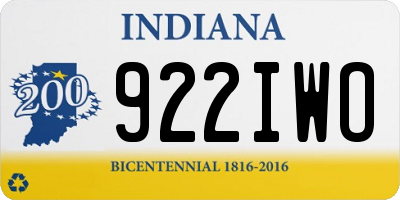 IN license plate 922IWO