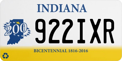 IN license plate 922IXR