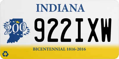 IN license plate 922IXW