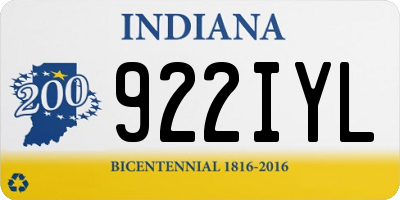 IN license plate 922IYL