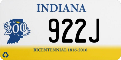 IN license plate 922J