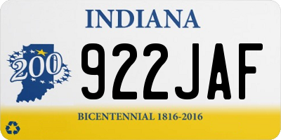 IN license plate 922JAF