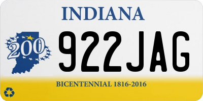 IN license plate 922JAG