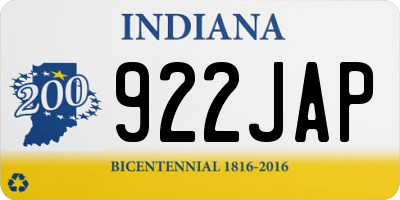 IN license plate 922JAP
