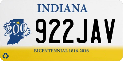 IN license plate 922JAV