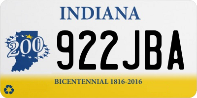 IN license plate 922JBA