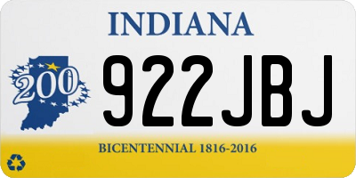 IN license plate 922JBJ
