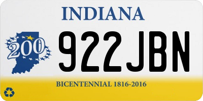 IN license plate 922JBN