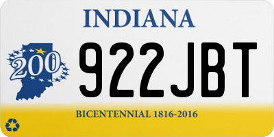 IN license plate 922JBT