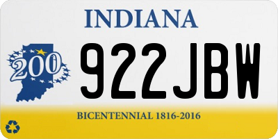 IN license plate 922JBW