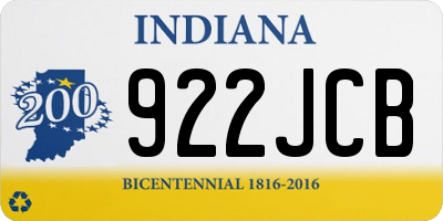 IN license plate 922JCB