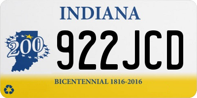 IN license plate 922JCD