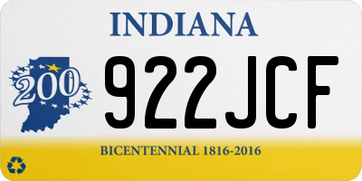 IN license plate 922JCF