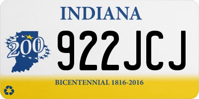 IN license plate 922JCJ