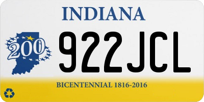 IN license plate 922JCL