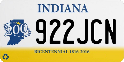IN license plate 922JCN