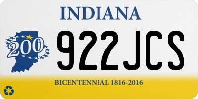 IN license plate 922JCS