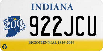 IN license plate 922JCU