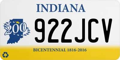 IN license plate 922JCV