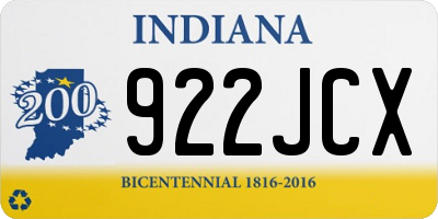 IN license plate 922JCX