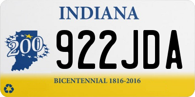 IN license plate 922JDA