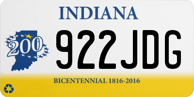 IN license plate 922JDG