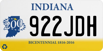 IN license plate 922JDH