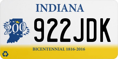 IN license plate 922JDK