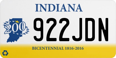 IN license plate 922JDN
