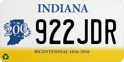IN license plate 922JDR