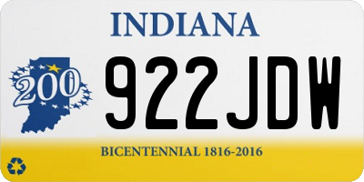 IN license plate 922JDW