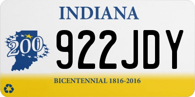 IN license plate 922JDY