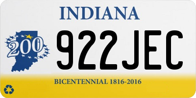 IN license plate 922JEC