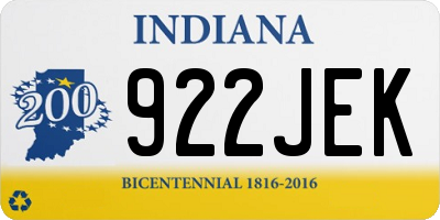 IN license plate 922JEK
